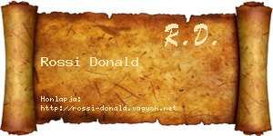 Rossi Donald névjegykártya